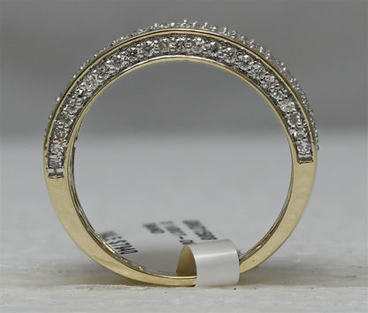 14k Yellow Gold Round Diamond Pave Band Ring 3-1/5 Cttw