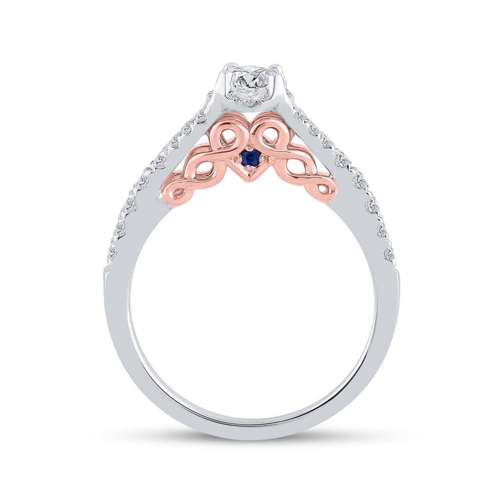 14k Two-tone Gold Round Diamond Bridal Wedding Ring Set 7/8 Cttw (Certified)