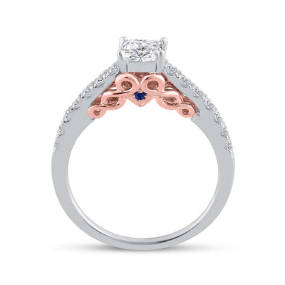 14k Two-tone Gold Princess Diamond Bridal Wedding Ring Set 1 Cttw (Certified)