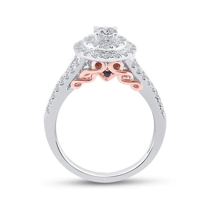 14k Two-tone Gold Round Diamond Bridal Wedding Ring Set 1 Cttw (Certified)