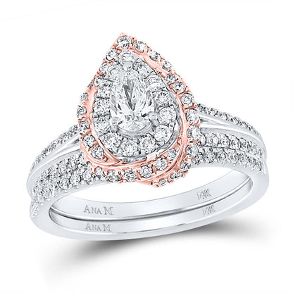 1 CT-Diamond 1/3CT-CPEAR AMARA BRIDAL SET CERTIFIED