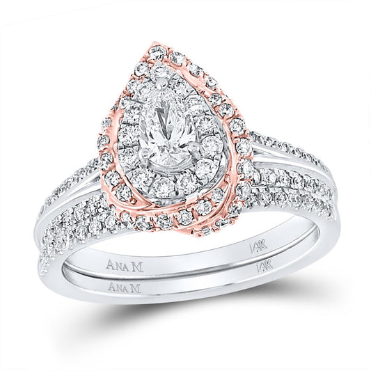 1 CT-Diamond 1/3CT-CPEAR AMARA BRIDAL SET CERTIFIED