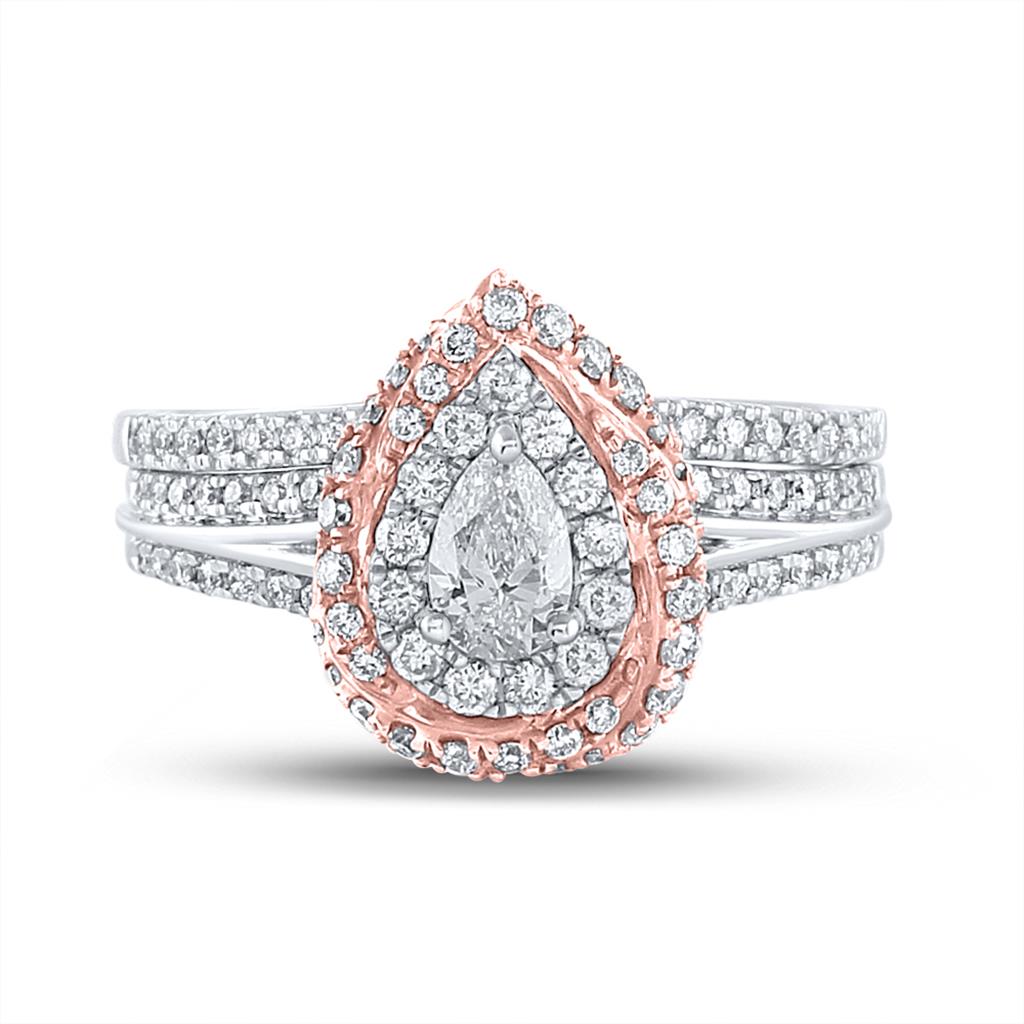 1 CT-Diamond 1/3CT-CPEAR AMARA BRIDAL SET CERTIFIED