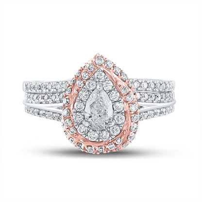 1 CT-Diamond 1/3CT-CPEAR AMARA BRIDAL SET CERTIFIED