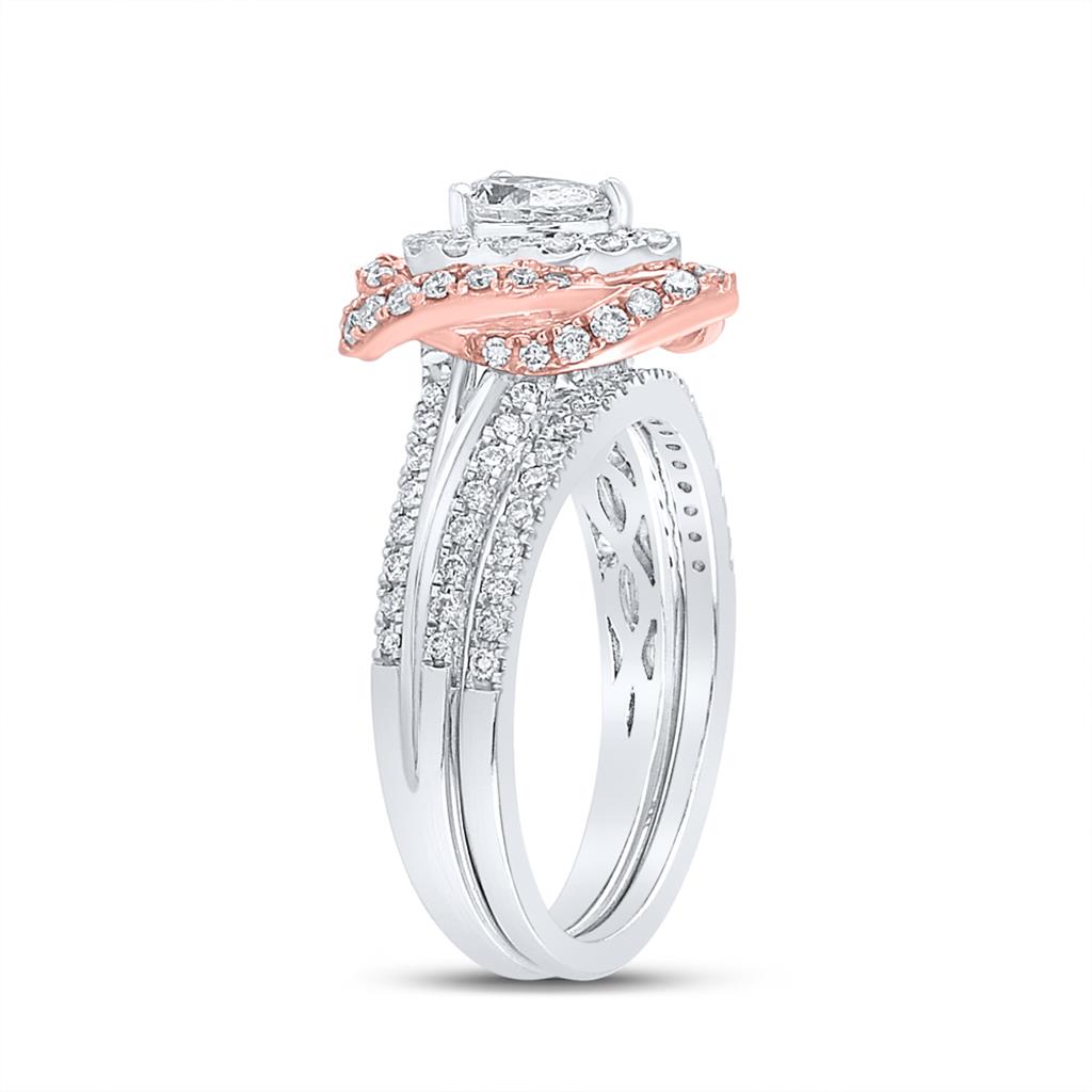1 CT-Diamond 1/3CT-CPEAR AMARA BRIDAL SET CERTIFIED