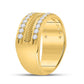 14k Yellow Gold Round Diamond Wheat Wedding Band Ring 1 Cttw
