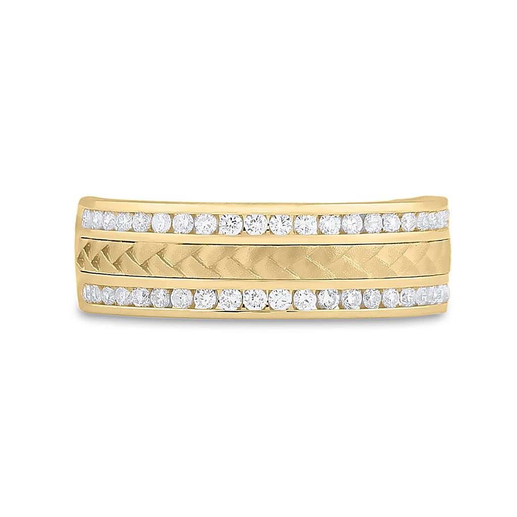 14k Yellow Gold Round Diamond Wedding Braided Band Ring 1/2 Cttw