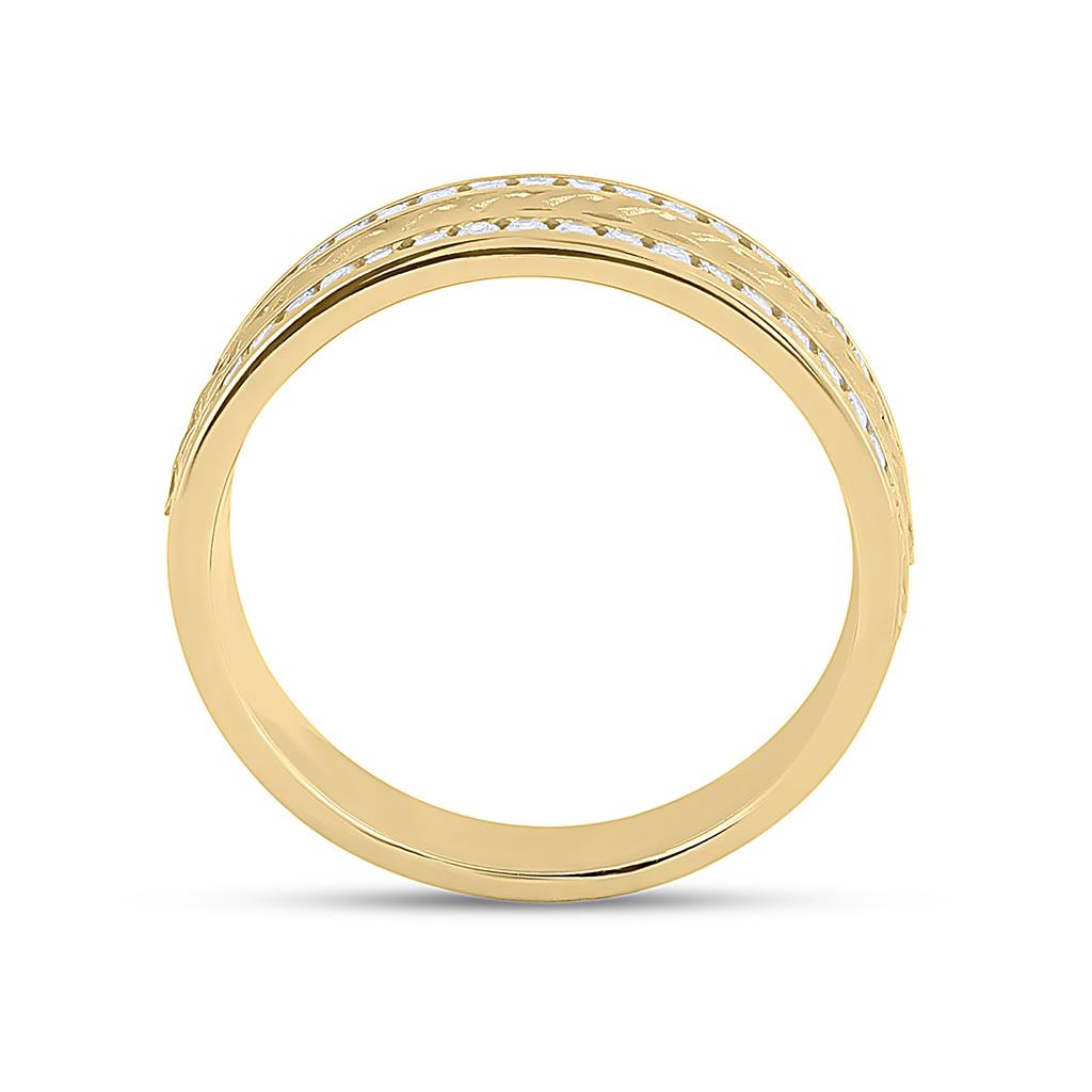 14k Yellow Gold Round Diamond Wedding Braided Band Ring 1/2 Cttw