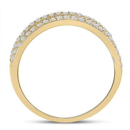 14k Yellow Gold Round Diamond Wedding Wheat Band Ring 1/2 Cttw
