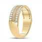 14k Yellow Gold Round Diamond Wedding Wheat Band Ring 1/2 Cttw