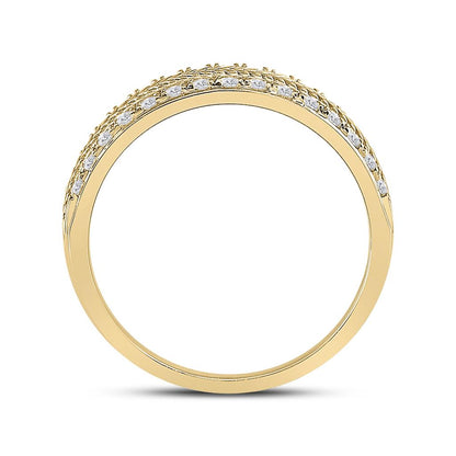14k Yellow Gold Round Diamond Wedding Wheat Band Ring 3/4 Cttw