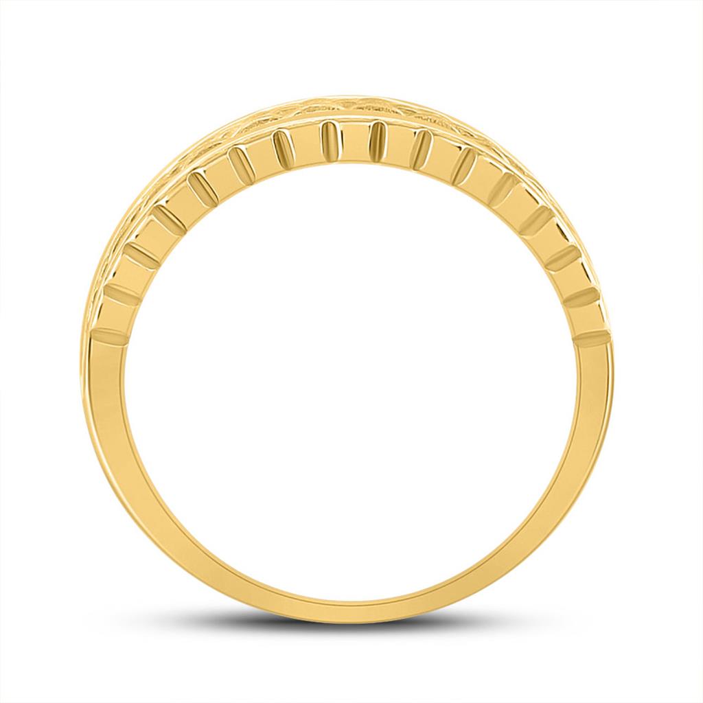 14k Yellow Gold Round Diamond Wedding Band Ring 1 Cttw