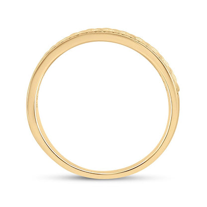 14k Yellow Gold Round Diamond Wedding Braid Band Ring 1/3 Cttw