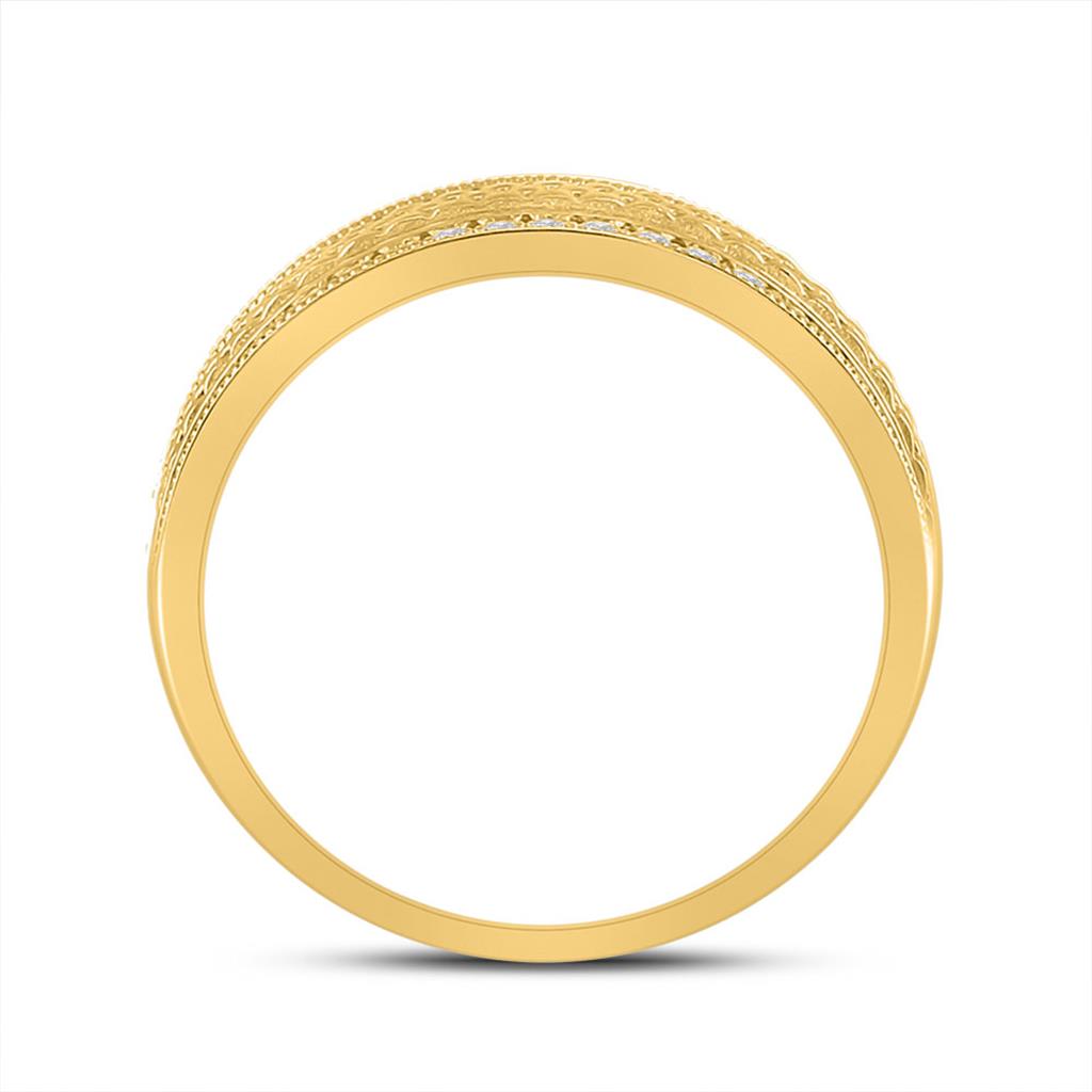 14k Yellow Gold Round Diamond Wedding Band Ring 1/2 Cttw