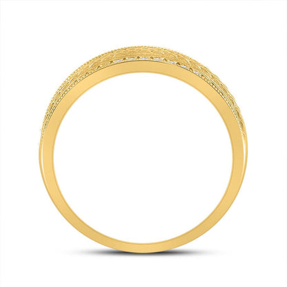14k Yellow Gold Round Diamond Wedding Band Ring 1/2 Cttw
