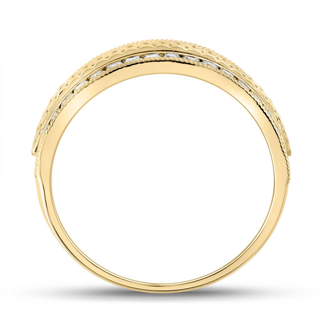 14k Yellow Gold Round Diamond Wedding Band Ring 3/4 Cttw
