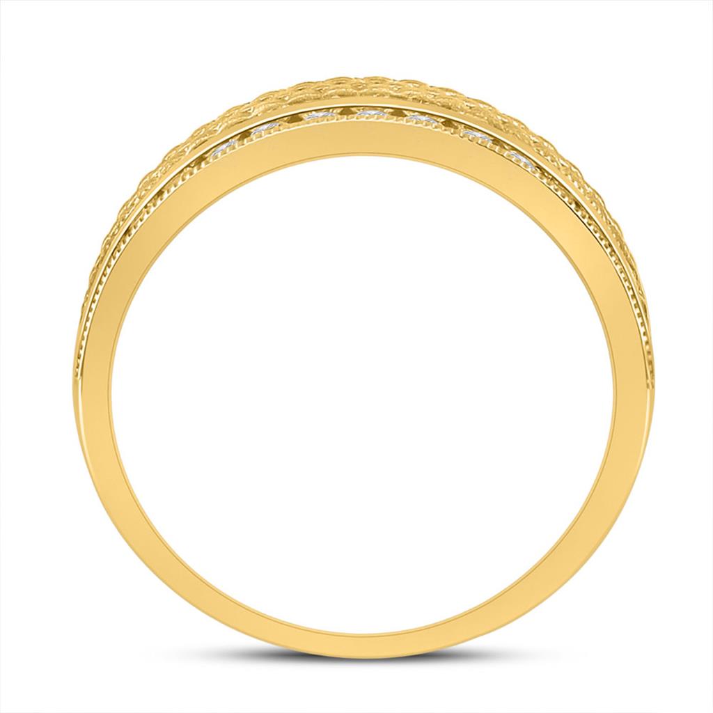 14k Yellow Gold Round Diamond Wedding Band Ring 1 Cttw