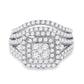 14k White Gold Round Diamond Bridal Wedding Ring Set 1-3/4 Cttw