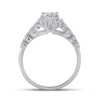 14k White Gold Oval Diamond Bridal Wedding Ring Set 2 Cttw (Certified)
