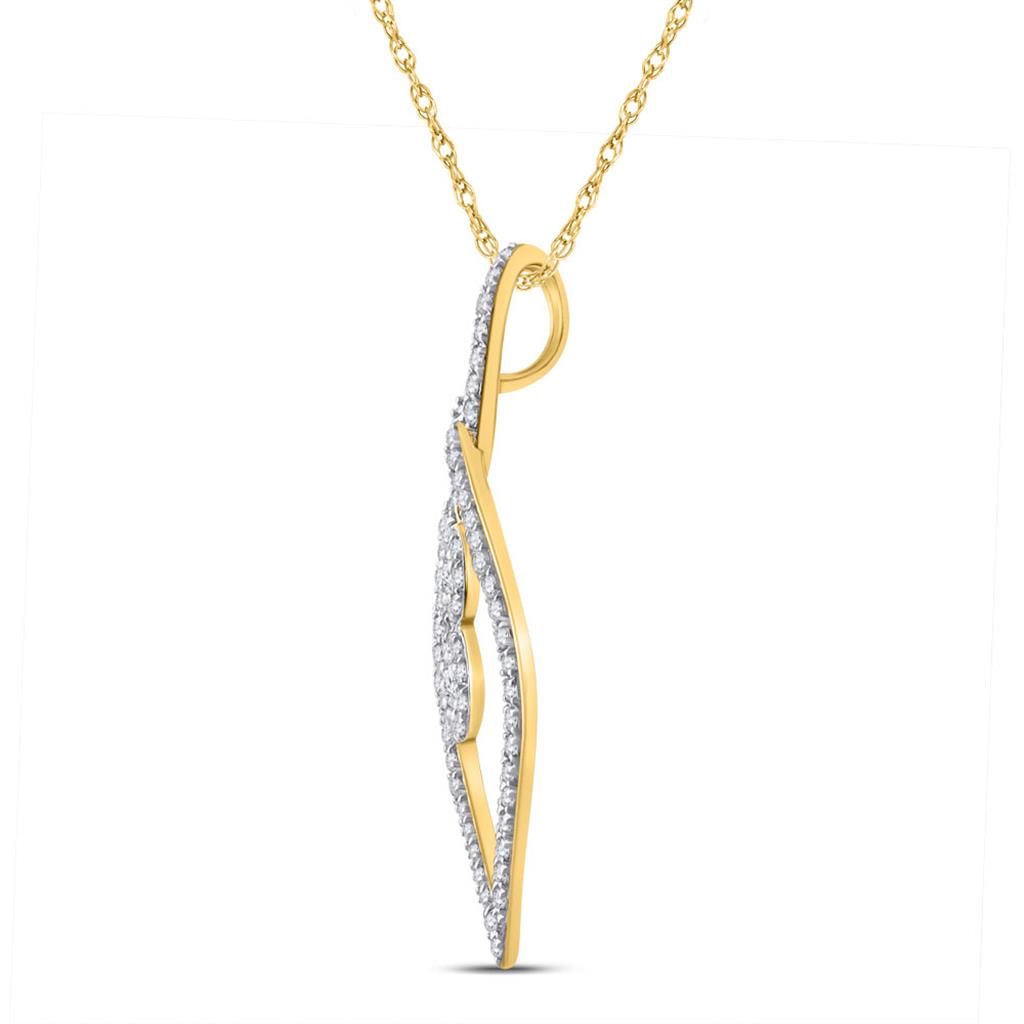 10k Yellow Gold Round Diamond Fashion Pendant 1/4 Cttw