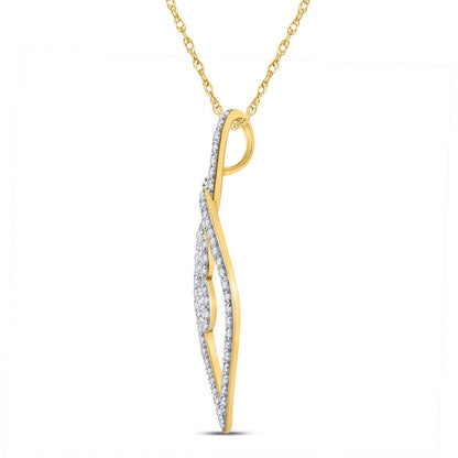 10k Yellow Gold Round Diamond Fashion Pendant 1/4 Cttw
