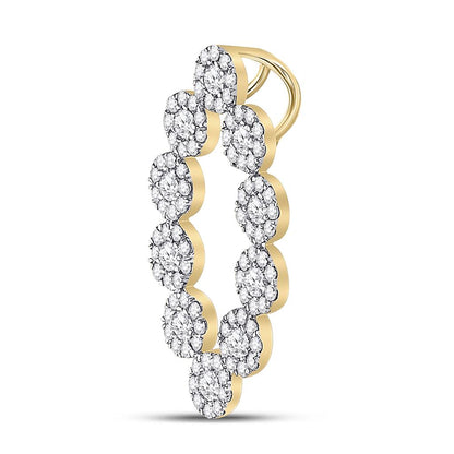10k Yellow Gold Round Diamond Fashion Pendant 3/4 Cttw