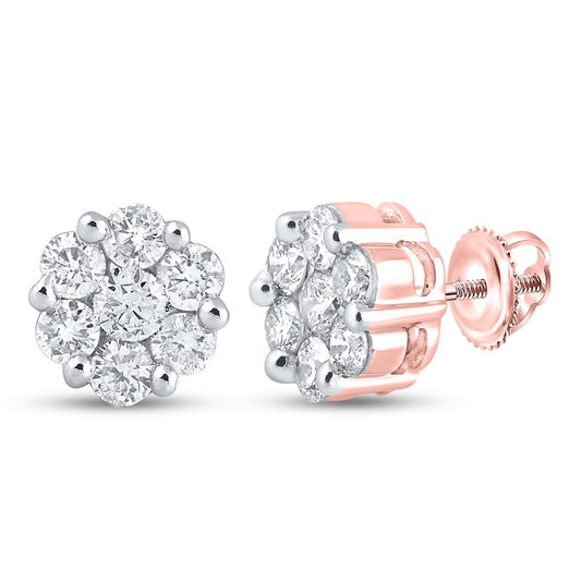 2 CT-Diamond FLOWER EARRING