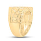 10k Yellow Gold Round Diamond Nugget Fashion Ring 1/2 Cttw