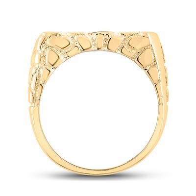 10k Yellow Gold Round Diamond Nugget Fashion Ring 1/2 Cttw