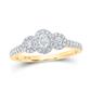 10k Yellow Gold Oval Diamond 3-stone Bridal Engagement Ring 1/2 Cttw