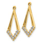 Diamond Shaped Real Diamond Dangling Earring Jacket in 14k White Gold Jewelry