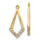 Diamond Shaped Real Diamond Dangling Earring Jacket in 14k White Gold Jewelry