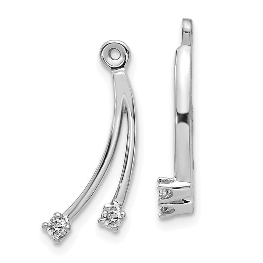 1/8 Ct. Two Stones Dangle Diamond Earring Jacket in 14K White Gold