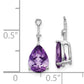 Natural Diamond & Pear Shaped Amethyst Drop Earring Jackets in 14K White Gold