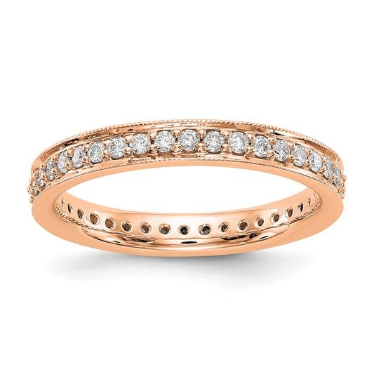 1/2 CT Natural Diamond Antique Vintage Style Diamond Eternity Band in 14k Rose Gold