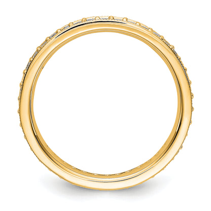 1/2 CT Natural Diamond Antique Vintage Style Diamond Eternity Band in 14k Yellow Gold