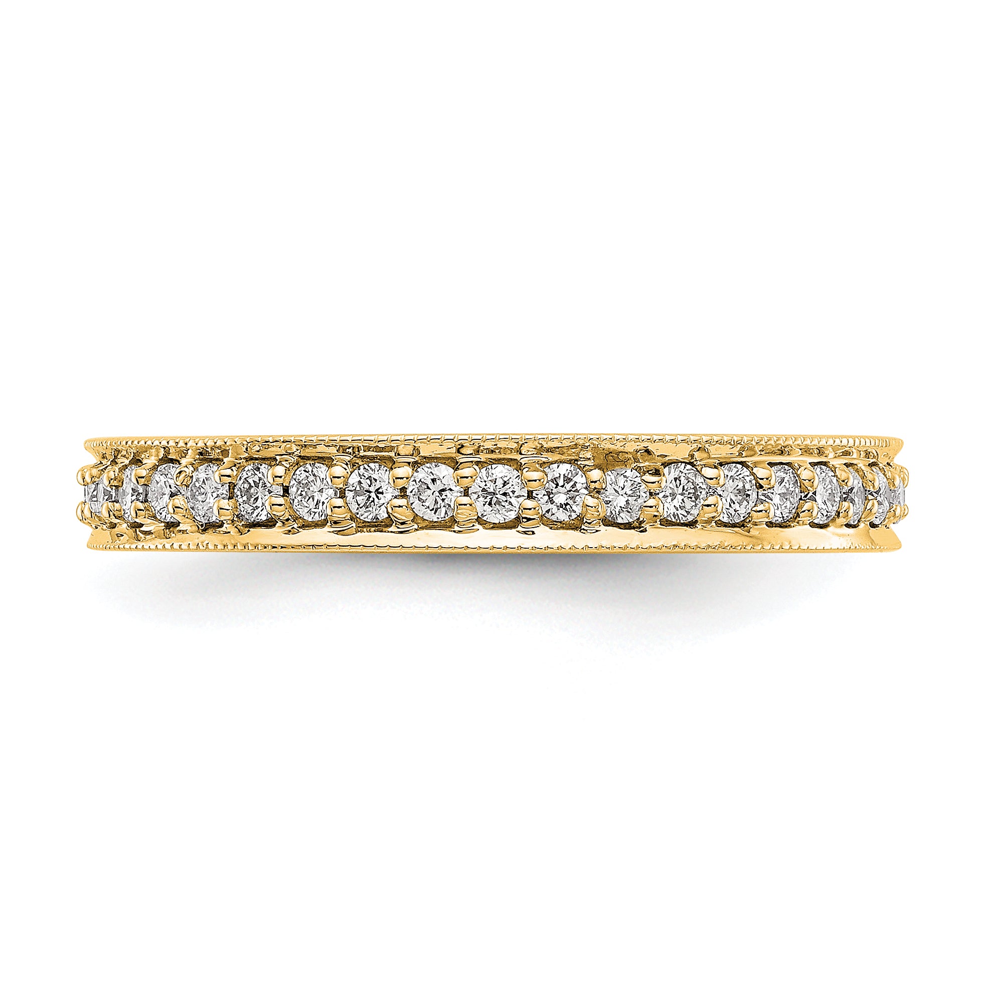 1/2 CT Natural Diamond Antique Vintage Style Diamond Eternity Band in 14k Yellow Gold