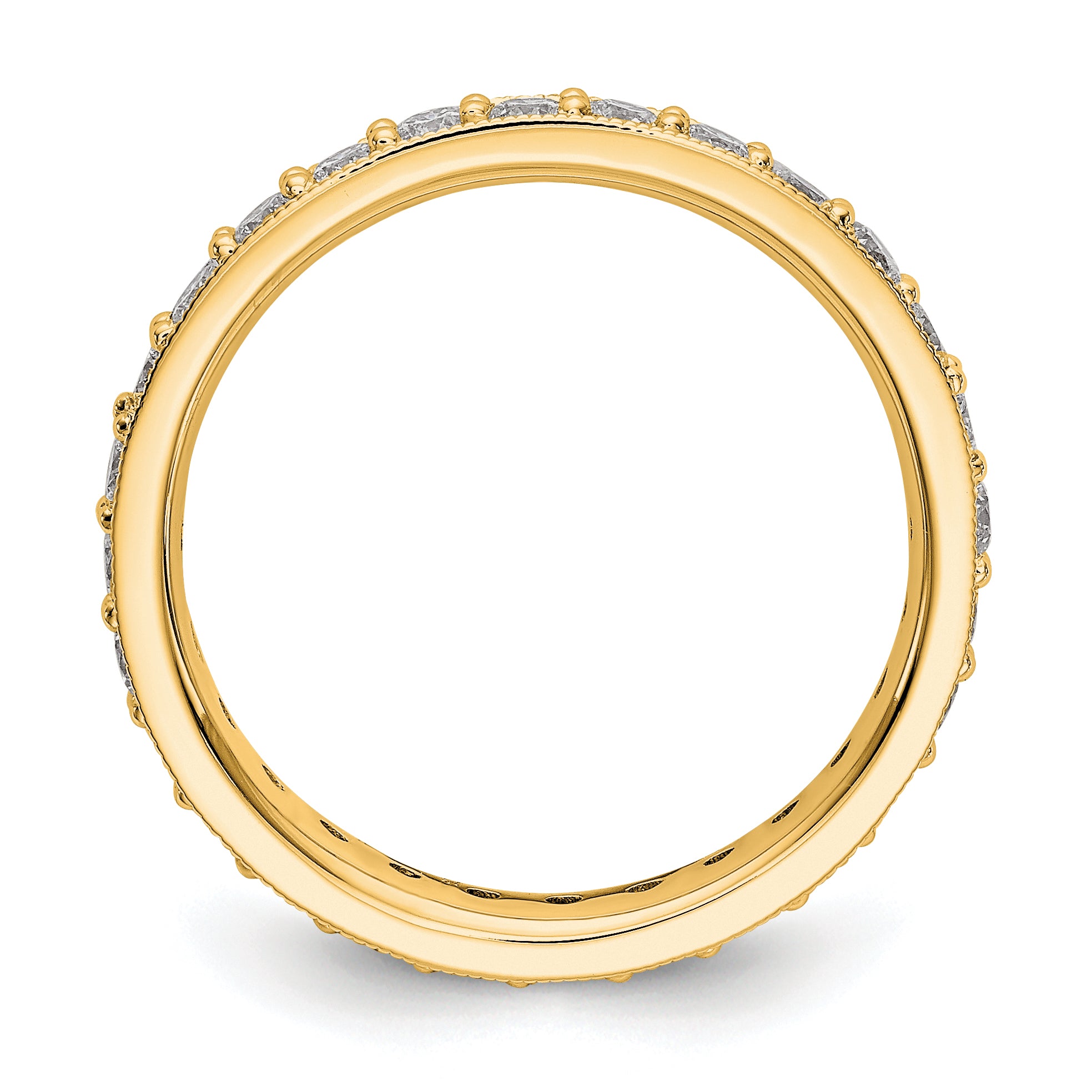 14k Yellow Gold Polished Vintage 1ct Diamond Eternity Band
