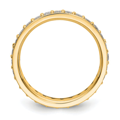 14k Yellow Gold Polished Vintage 1ct Diamond Eternity Band