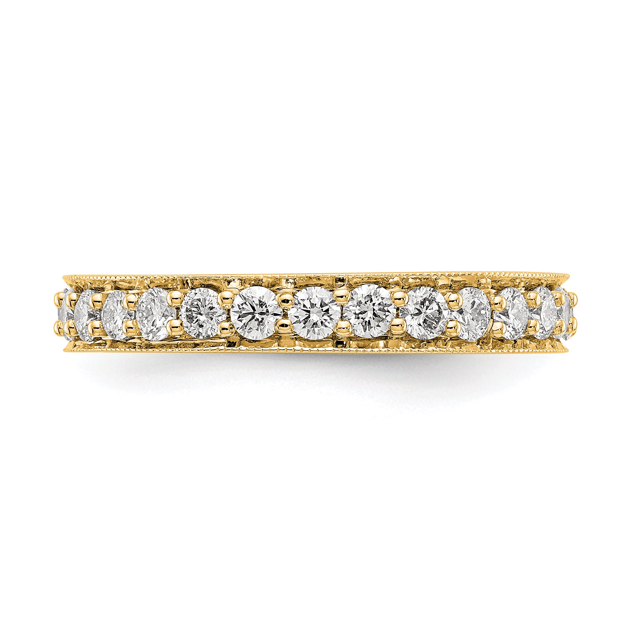 14k Yellow Gold Polished Vintage 1ct Diamond Eternity Band