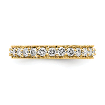 14k Yellow Gold Polished Vintage 1ct Diamond Eternity Band