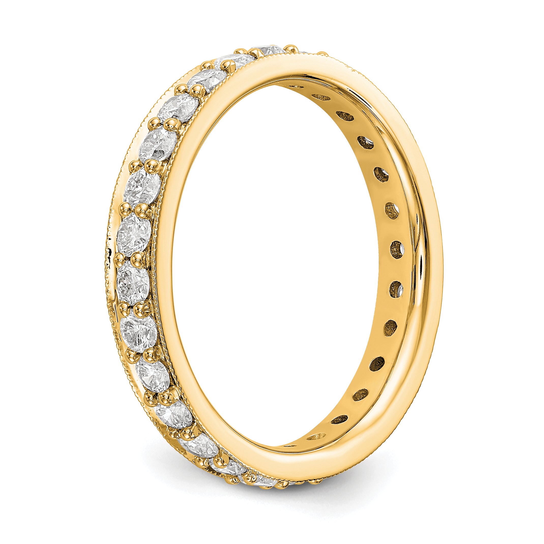 14k Yellow Gold Polished Vintage 1ct Diamond Eternity Band