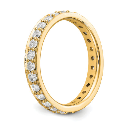 14k Yellow Gold Polished Vintage 1ct Diamond Eternity Band