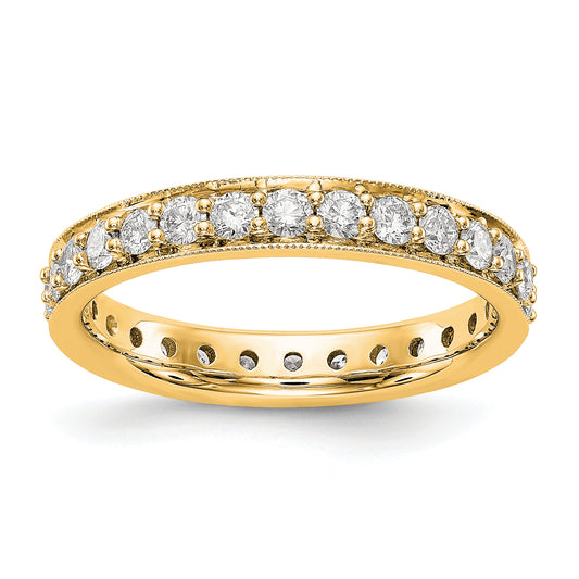 14k Yellow Gold Polished Vintage 1ct Diamond Eternity Band