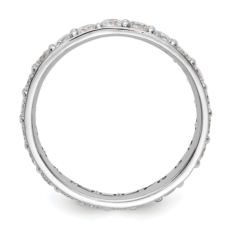 14k White Gold Polished Vintage 2ct Diamond Eternity Band