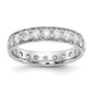 14k White Gold Polished Vintage 2ct Diamond Eternity Band