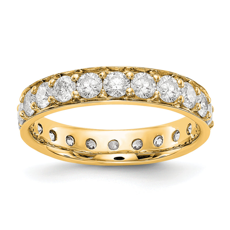 14k Yellow Gold Polished Vintage 2ct Diamond Eternity Band