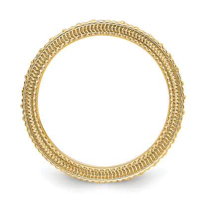 14k Yellow Gold Polished 3/4 CT Milgrain Edge Diamond Eternity Band
