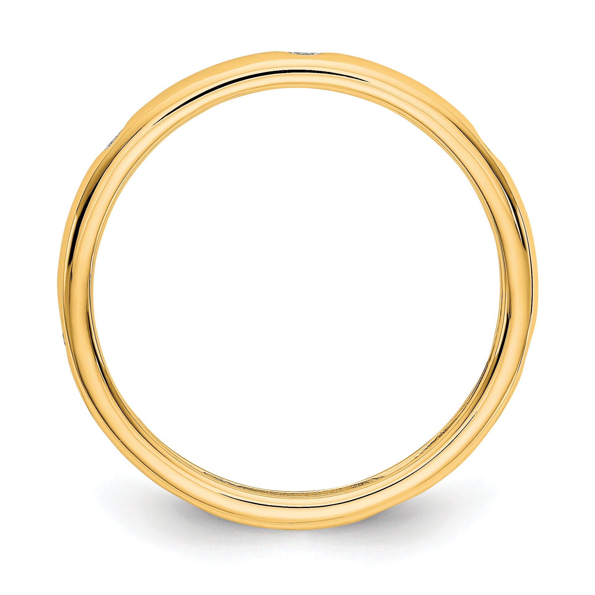 14k Yellow Gold 1/10CT Polished Bezel Set Diamond Eternity Band