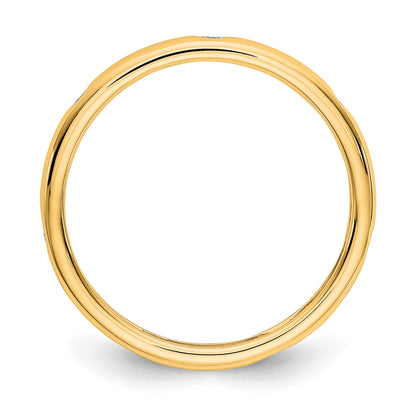 14k Yellow Gold 1/10CT Polished Bezel Set Diamond Eternity Band